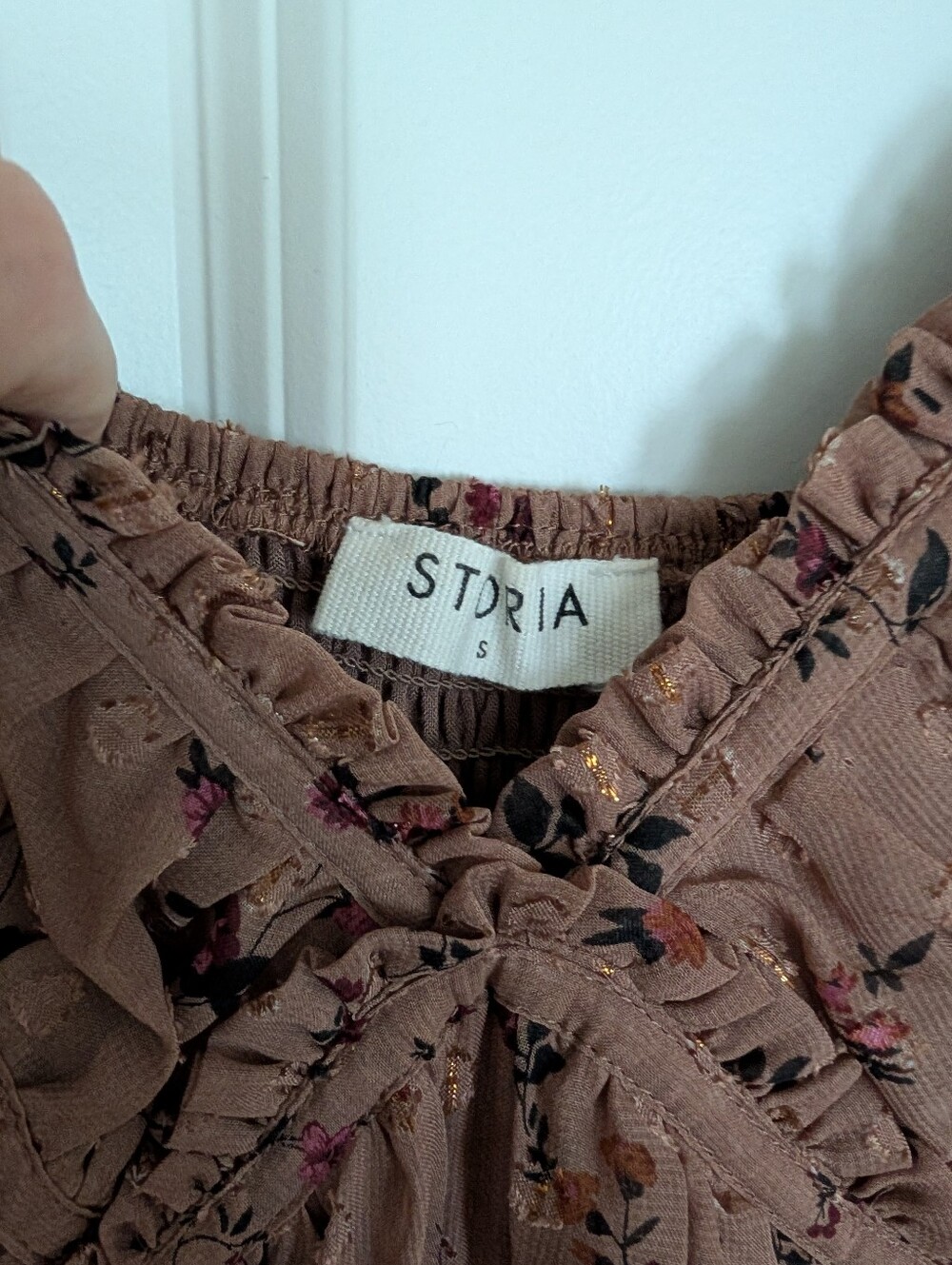 Storia Mauve Floral Puff-Sleeve Maxi Dress Size s - Picture 2 of 2